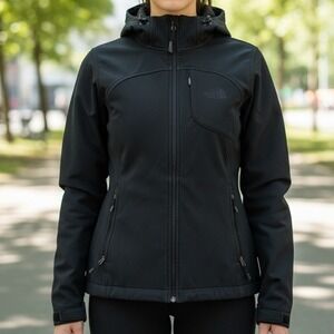 The North Face Womens Apex Bionic Softshell Hooded Jacket Black Windproof S